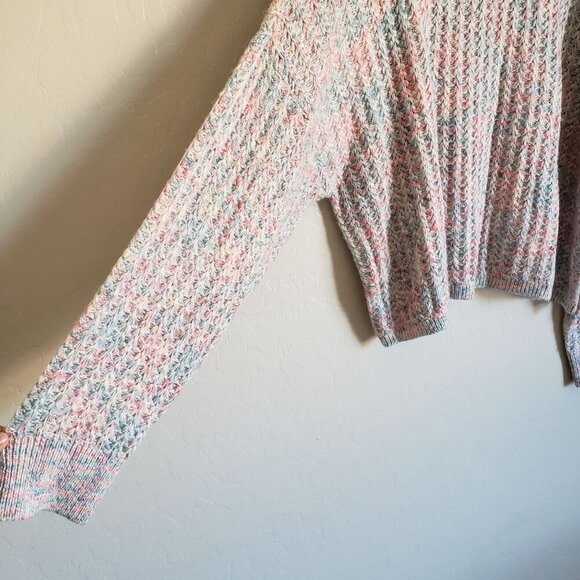 LC Lauren Conrad Knit Pastel Mock Neck Sweater Blue/Pink Sz Women's XXL Metallic - Picture 5 of 11